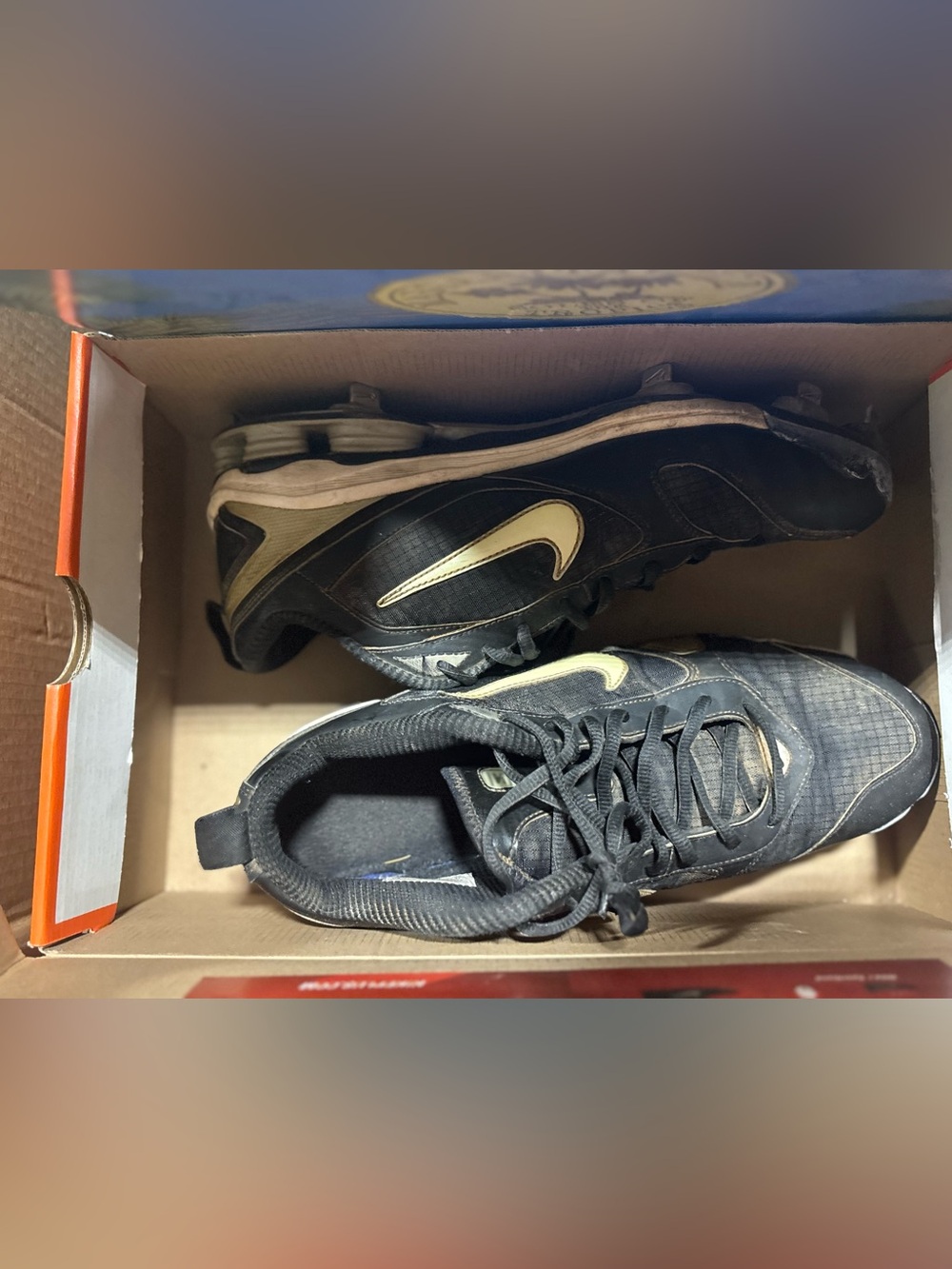 Nike Shox Metal Men's Black and White Athletic Baseball Soccer Cleats Size 11 - Picture 3 of 9